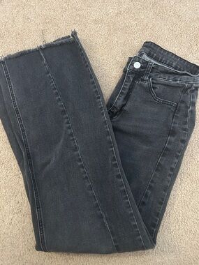 Amazon Women’s Black Flare Jeans with Raw Hem